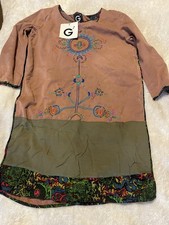 NWT Brown patterned Pakistani Desi Kameez Eid Gathering