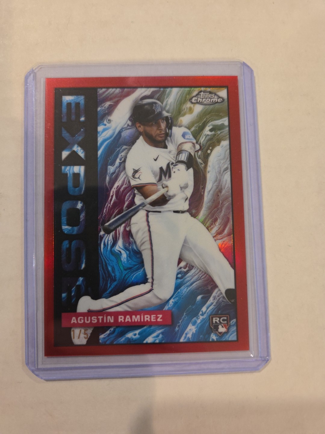 2025 Topps Chrome Update 1/5 Red Agustin Ramirez Expose SSP RC