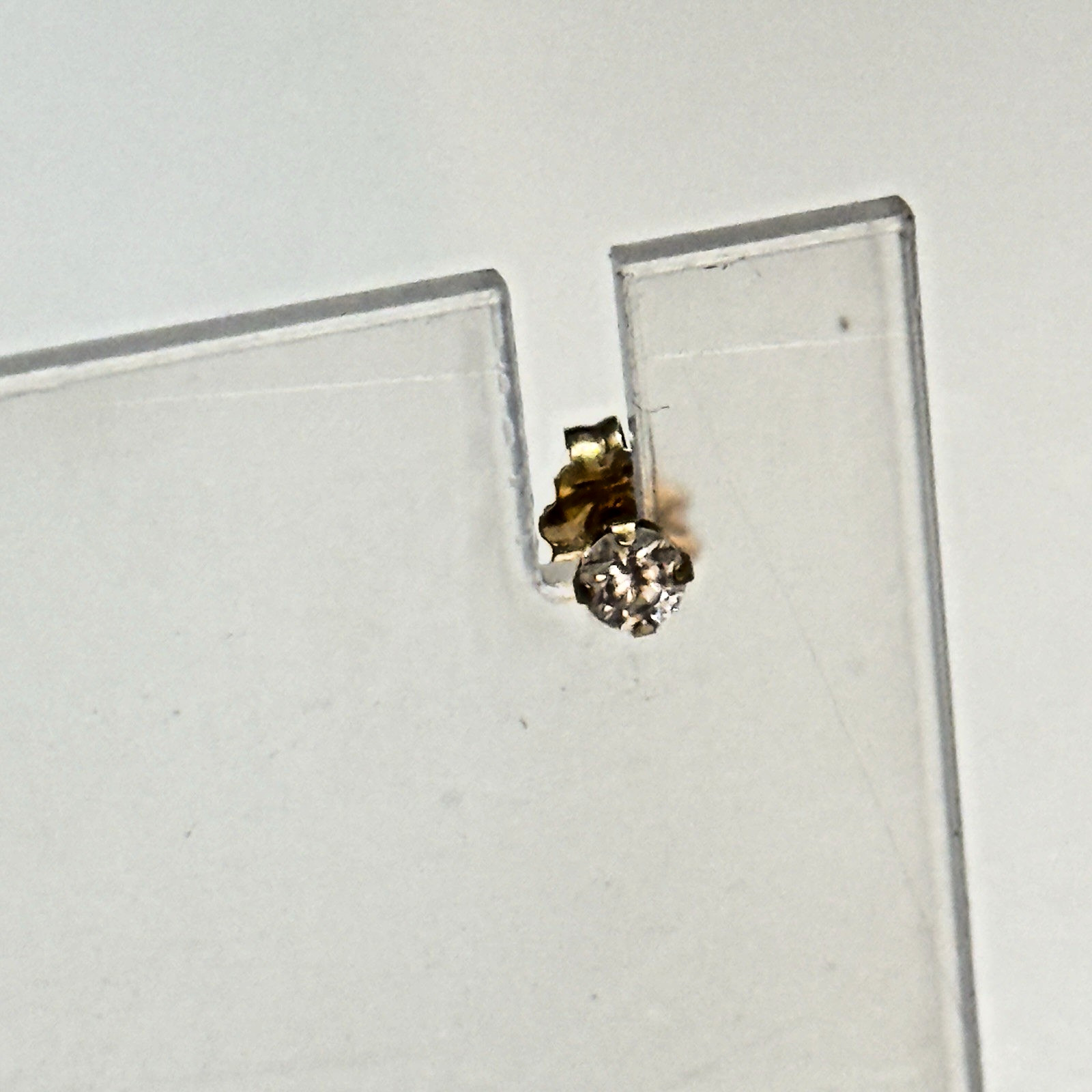 SINGLE Diamond Prong Set 14K  solid yellow gold w… - image 1