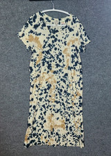 LOGO by Lori Goldstein Womens Maxi Dress L Multicolor Tie-Dye Print Round Neck