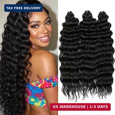 Deep Wave Crochet Hair Curly Natural Black Braiding Hair For Women