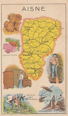 Chromo La Régiodine Map - Aisne