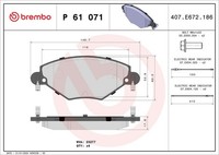 Brembo Bremsbelagsatz, Scheibenbremse P 61 071 FüR CitroËN