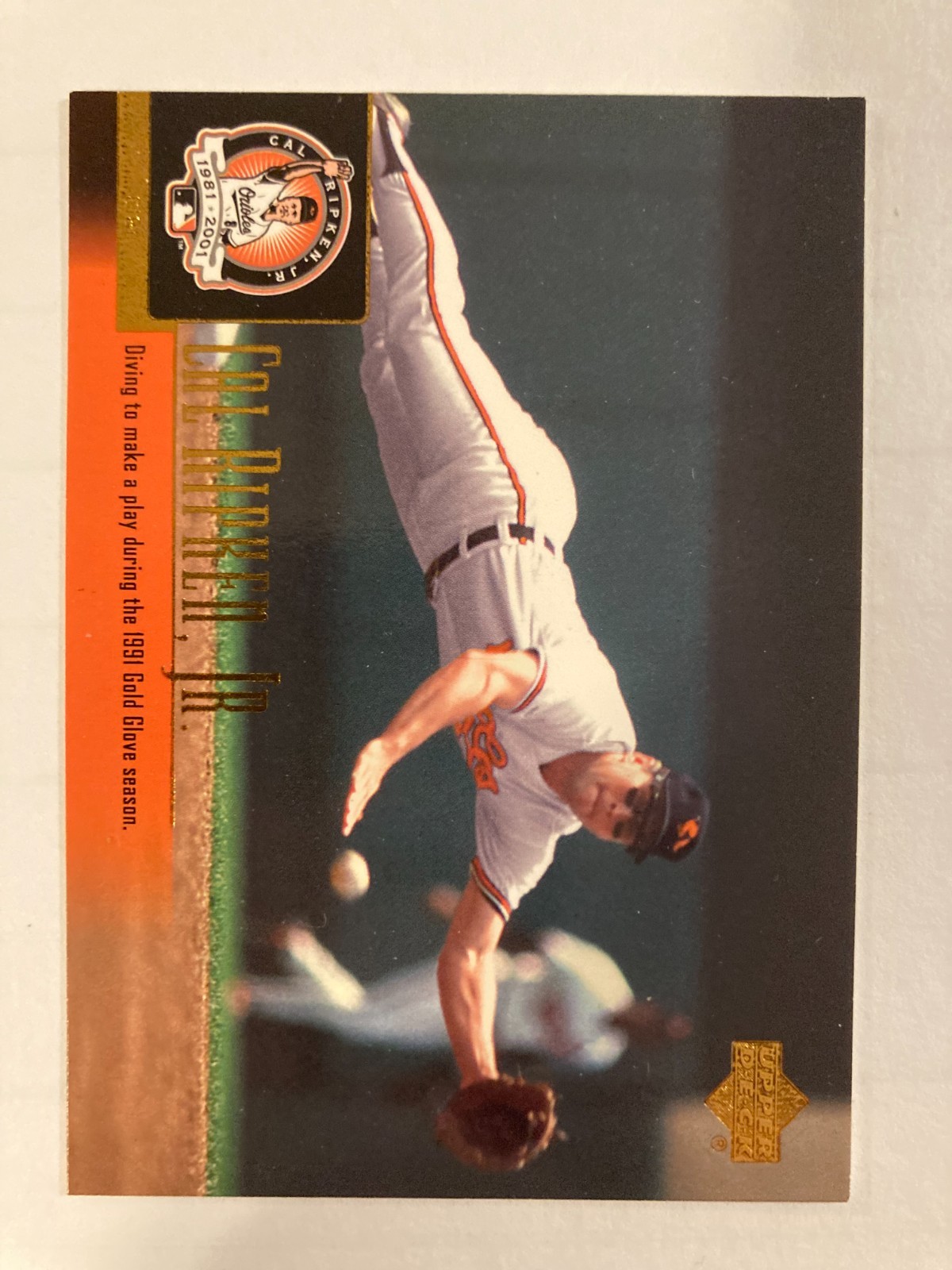 2001 Upper Deck Coca Cola Cal Ripken Jr.   Last Game Tribute #3  1991 Gold Glove