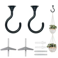 2 Sets 2.4 inch Heavy Duty Swag Ceiling Hooks with Hardware for Hanging Plants