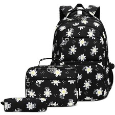 Joyfulife Daisy Prints Backpack and Lunch Box for Girls, Kids Backpack for Gi...