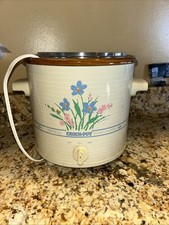 Vintage 1980's Rival Crock Pot Slow Cooker 3.5qt Model 3100 Floral Works