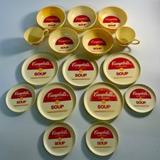 Vintage CAMPBELLS SOUP Lunch Time Play Toy Set Dishes Processed Plastics