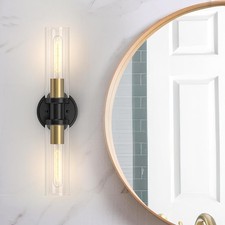 Espird Bathroom Light Fixtures 2-Light Black  Gold, Bathroom Vanity Lights Over