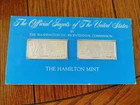 2 Hamilton Mint 1 oz Silver Bar Ingots States .999 Silver Wisconsin Iowa Bullion