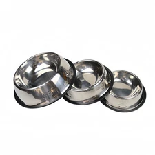 STAINLESS STEEL Standard Pet Dog Puppy Cat Food or Drink Water Bowl Dish