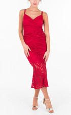 Guess by Marciano Womens Small Red Lace Bodycon Dress US S EU 40 Cocktail Party