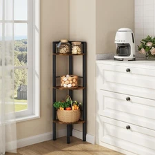 Small Corner Shelf Stand 3 Tier 39.6" Industrial Corner Display Shelf Shelvin...