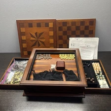 Bombay Statesman Game Box-2006 Backgammon Checkers Chess ++ EUC #5208797