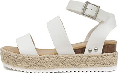 Soda Top Shoe Bryce Open Toe Buckle Ankle Strap Espadrilles