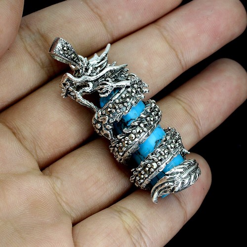 Bracciale In Argento Sterling 925 Con Turchese - Fatto A
