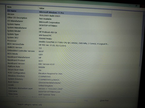 HP ProBook 450 G4 15.6" i3-7100U 2.40 GHz 8GB 120GB SSD Windows 11 Pro Laptop - Picture 21 of 24