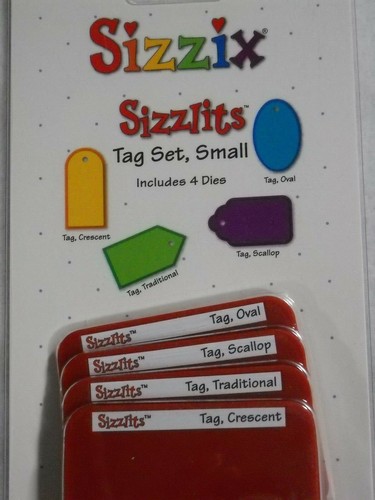 Sizzix  Sizzlits Tag Set Small Crescent Oval Traditional Scallop New 38 9614 * - Picture 2 of 3