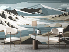 3D Modern Simple Snow Mountain Self-adhesive Removeable Wallpaper Wall Mural