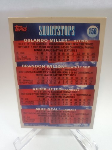 1994 Topps - Prospects #158 Derek Jeter, Brandon Wilson, Orlando Miller - Bild 2 von 2