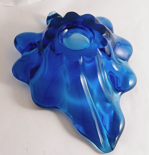 Mundgeblasene blaue Kunst Glas Bonboniere Schmuckstück Kobalt - Bild 8 von 14