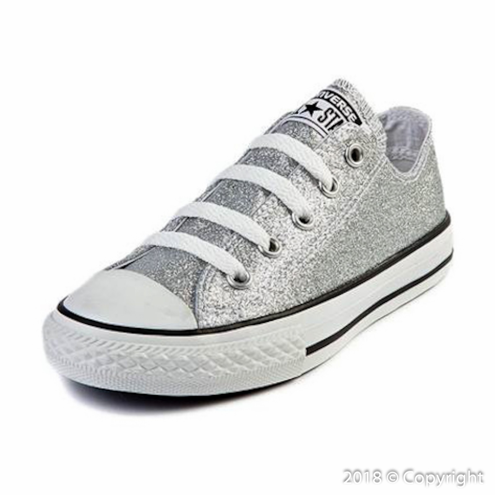 silver glitter converse youth