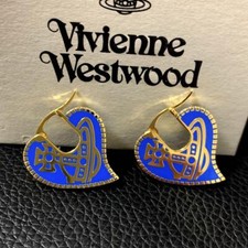 Vivienne Westwood Earrings Heart Orb Blue IN BOX EJ7789