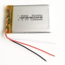 3.7v 1000mAh Lipo Polymer Rechargeable Battery 3 wires Temperature Sensor 503450