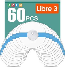 60 Pack Freestyle Sensor Covers for Libre 3, Waterproof Adhesive Patches