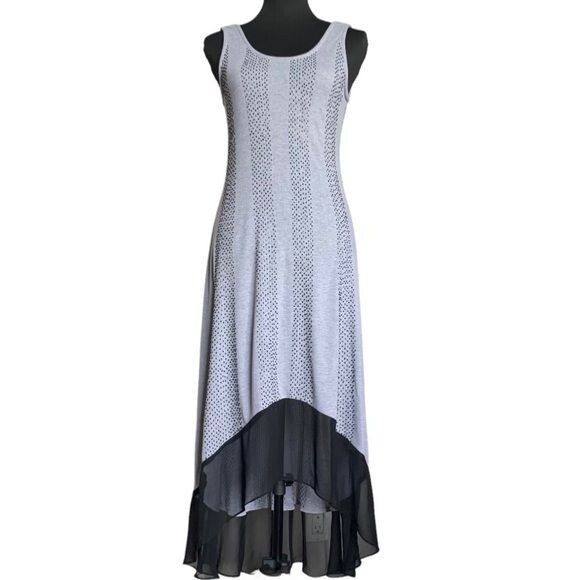 NWT STELLA & JAMIE TANK MIDI DRESS Sz. M GREY BLACK KNIT BEADED HIGH-LOW HEM | eBay NWT STELLA & JAMIE TANK MIDI DRESS Sz. M GREY BLACK KNIT BEADED HIGH-LOW HEM | eBay