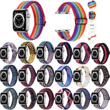41/40/49mm Bohemia Woven Nylon Elastic Strap Band For Apple Watch 8/7/6/SE/5/4/3