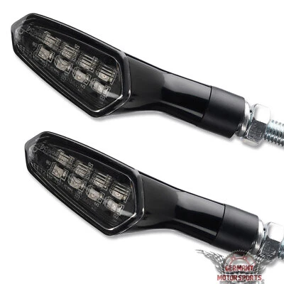 GERMANY MOTORSPORTS LED Mini Blinker Set schwarz E-geprüft vorn hinten Motorrad Roller Quad ATV