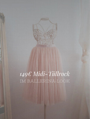 149  Needle and Thread Tüllrock nude Tüll Rock 36 S Ballerina Tulle Midi rose
