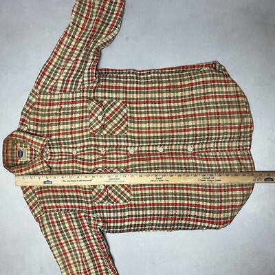 Vintage 50's Pilgrim Sears Sanforized Plaid Flannel Button Vintage 50's Pilgrim Sears Sanforized Plaid Flannel Button