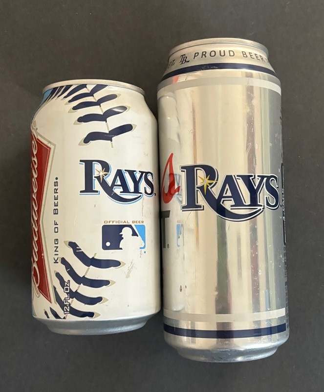 Lot of 2 Tampa Bay Rays Coors and Budweiser Cans