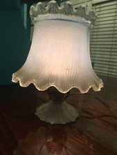 Rare Vtg Retro Blue Glass Electric Table Lamp Fixture Lambert Manufacturing