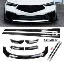 Glossy Black Front Bumper Lip Splitter Spoiler For Acura Integra Side Skirt