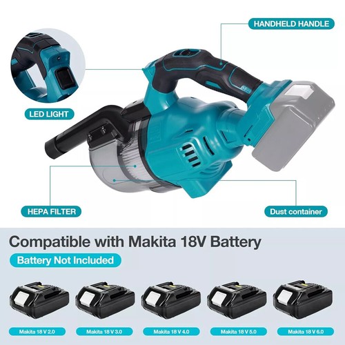 For Makita 18V Cordless Handheld Vacuum Cleaner Kit for Home Car Floor Carpet - Picture 9 of 24