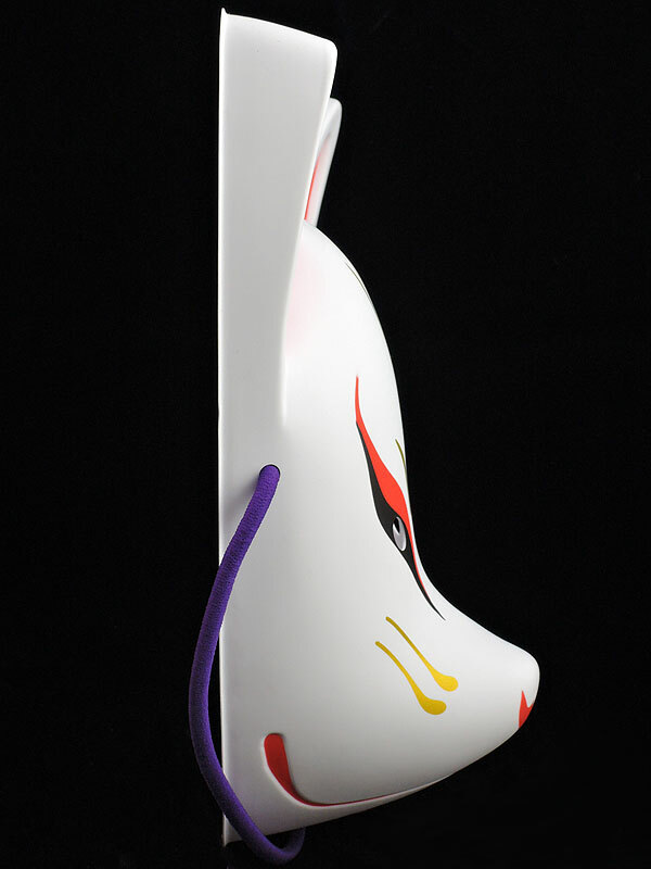 NEW Japanese White Fox God Mask Tenko Red Pattern PVC For Kid 22.5