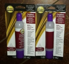 2 x Aleene's Original Dual Ended Pen Fabric Fusion Permanent Fabric Adhesive!
