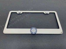 1xMercedesLOGO 3D Emblem STAINLESS STEEL License Plate Frame RUST FREE + S.Cap