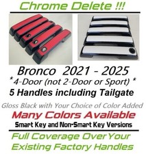 Black Color Door Handle Overlays Ford Bronco 5 Door 2021 - 2024 You Pick Clr