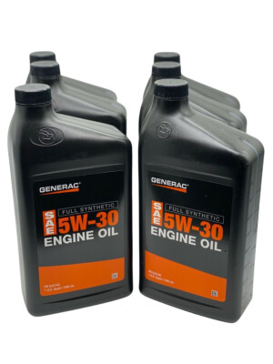 Generac 0J5140 Full Synthetic Motor Oil 5W-30 SN Quart Bottle 6 Pack