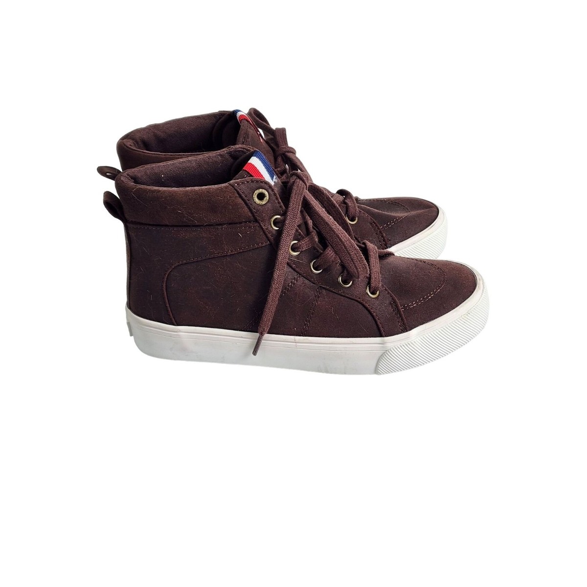 Old Navy Suede Hightops Old Navy Brown Faux Suede High-top Sneakers, Size 2, Boys | eBay main image 4