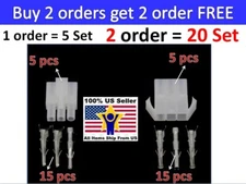 5 Sets 3 Pin Molex Connector Matched Set, For 14-20 AWG, w/ Positive Latch