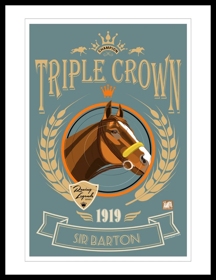 Póster ganador de la triple corona Sir Barton recuerdos arte aspecto vintage SFASTUDIO Foto 3 de 4