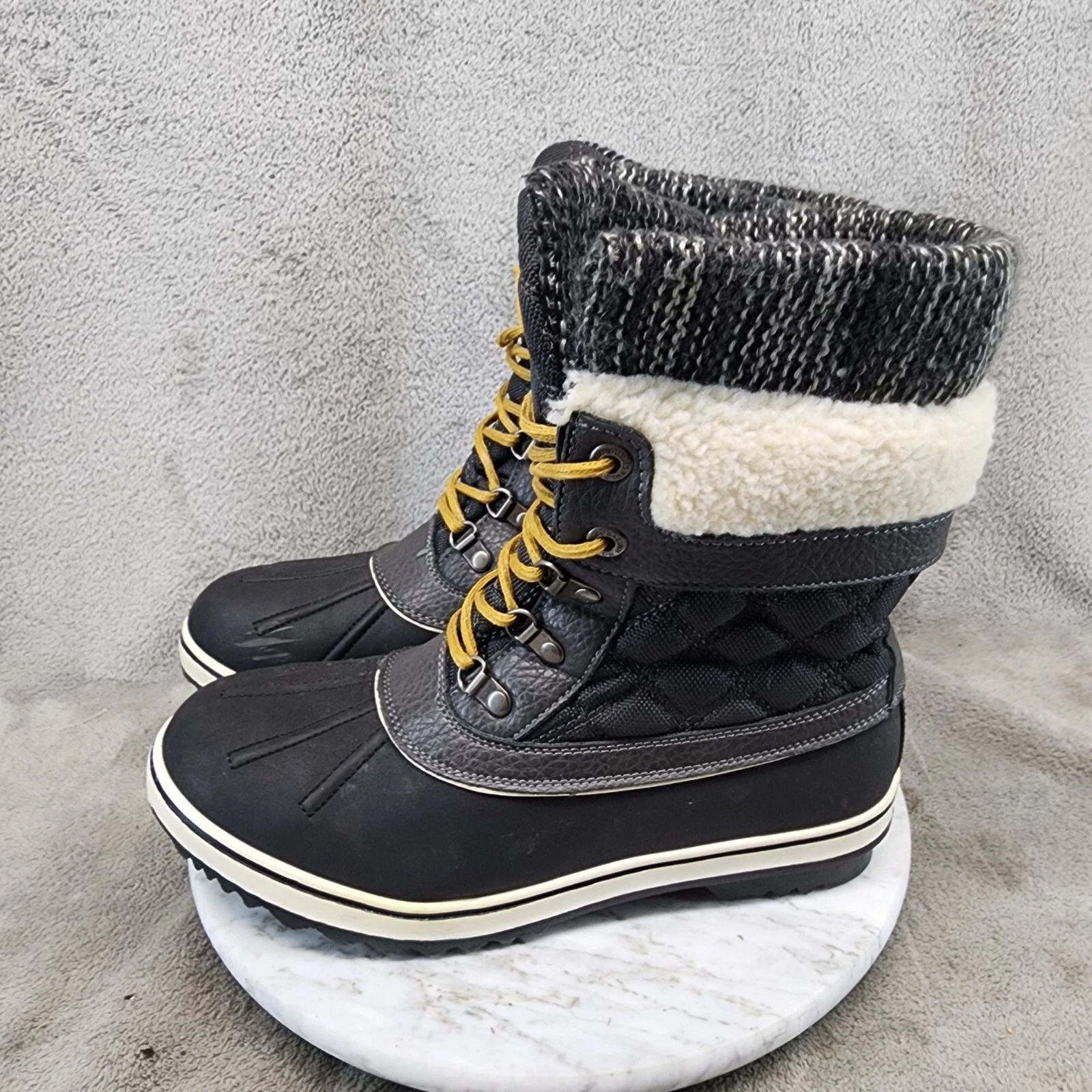 Globalwin Shoes Womens Size 10 Black Waterproof Lace Up Snow Boots *GUC*
