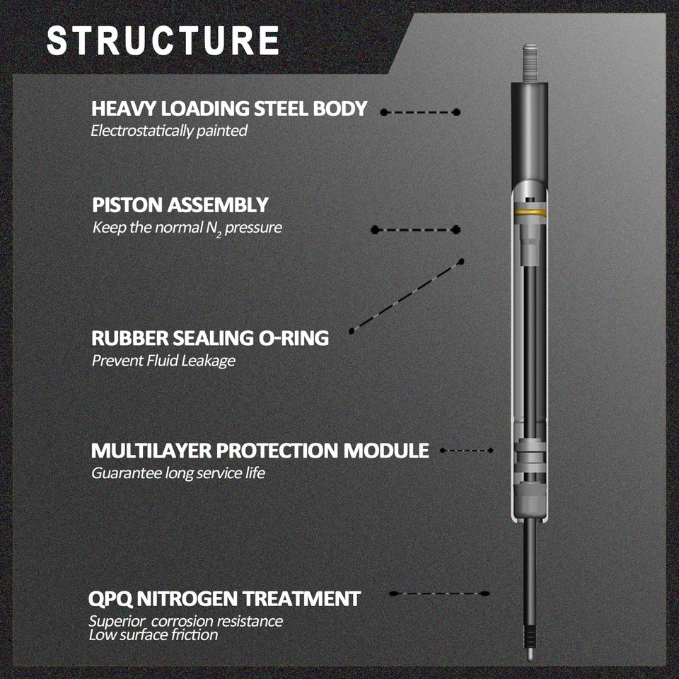 2 x Puntal de soporte de elevación del capó delantero para Cadillac Fleetwood Sedán 5,7 L 1993-1996 Foto 4 de 4