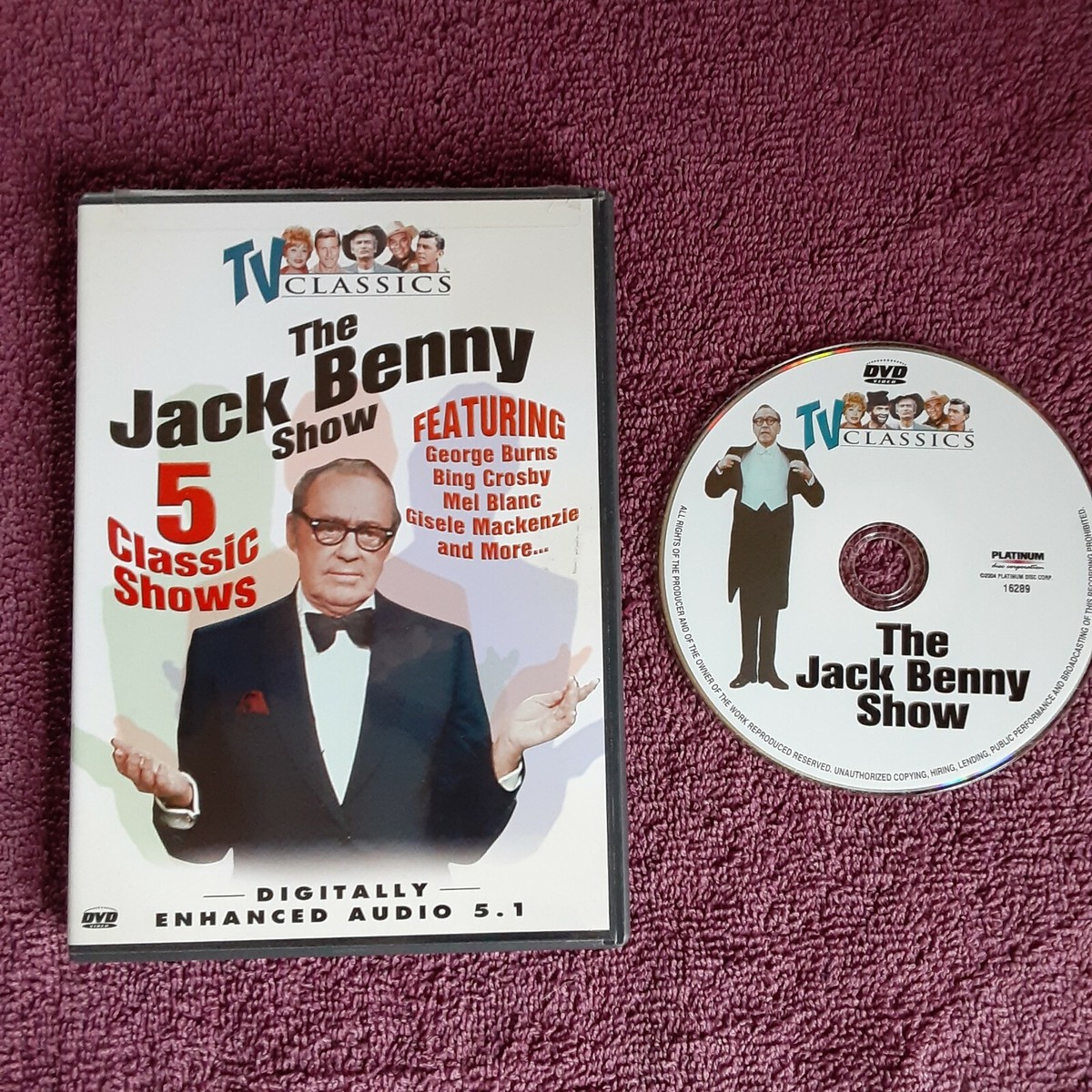 Jack Benny Show, The - 5 Classic Shows (DVD, 2003) B&W TV Mel