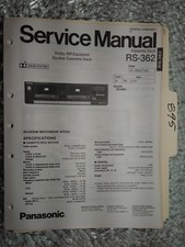 Panasonic rs-362 service manual original repair book stereo tape deck player